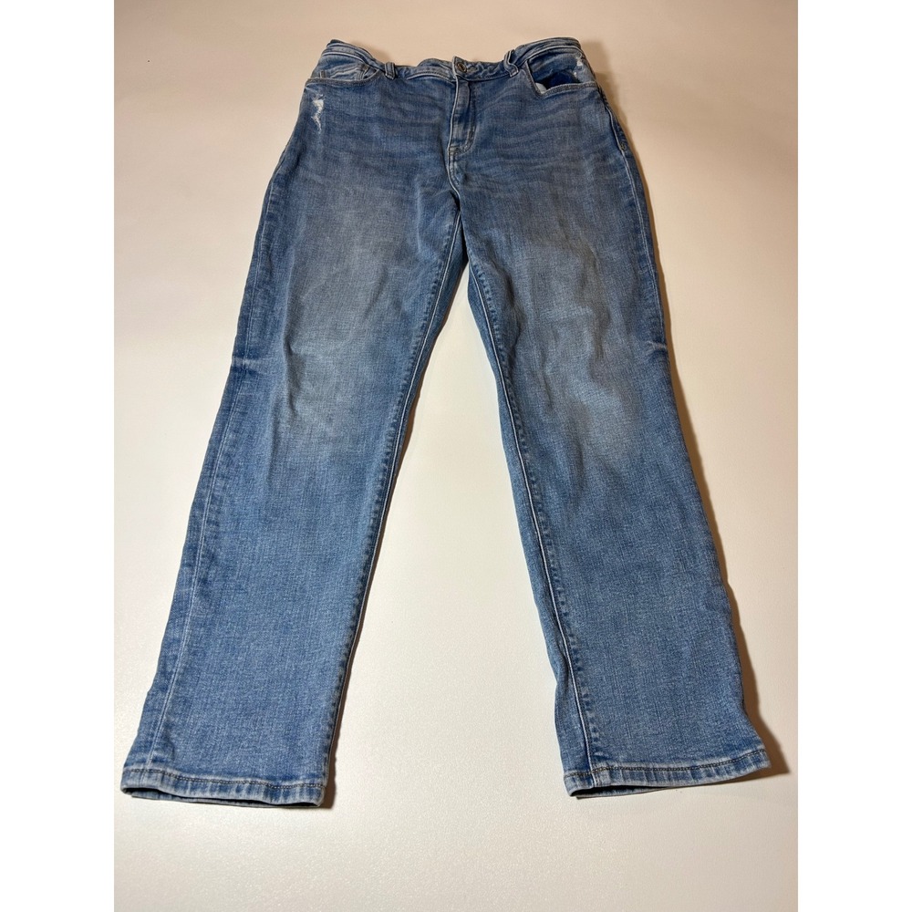 Studio Blue Jeans Women's 31 Blue Straight Leg Distressed Denim ESB01870PT-BKILL